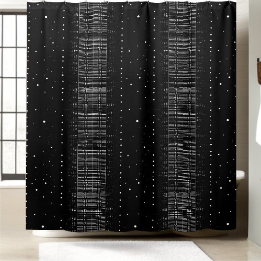 Zwart-wit Tiny Particle Douche Gordijn