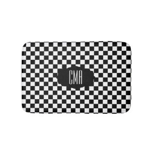 Zwart-wit toetsenbord   DIY-monogram Badmat