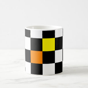 Zwart, wit toetsenbord met gele Oranje kleur Koffiemok