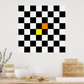 Zwart, wit toetsenbord met gele Oranje kleur Poster (Keuken)