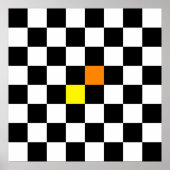 Zwart, wit toetsenbord met gele Oranje kleur Poster (Voorkant)