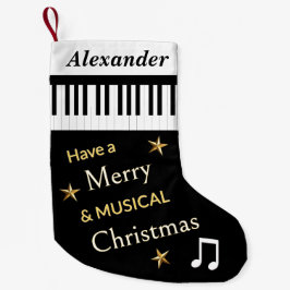 Zwart & Wit Toetsenbord Muziekliefhebber Persoonli Kleine Kerstsok