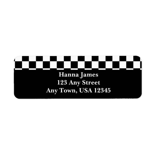 Zwart wit toetsenbord Patroon op maat Etiket (Voorkant)