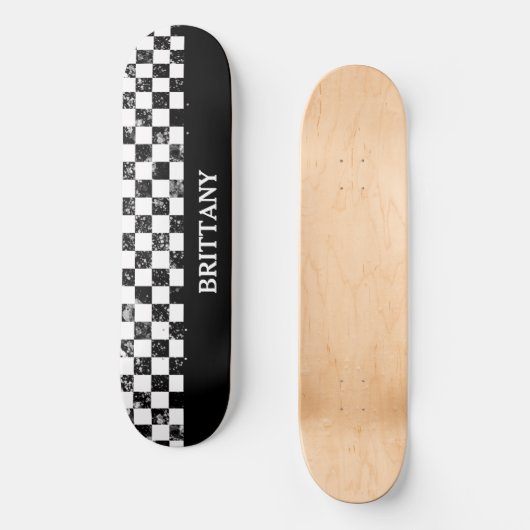 Zwart-wit toetsenbord persoonlijk skateboard (Voorkant)