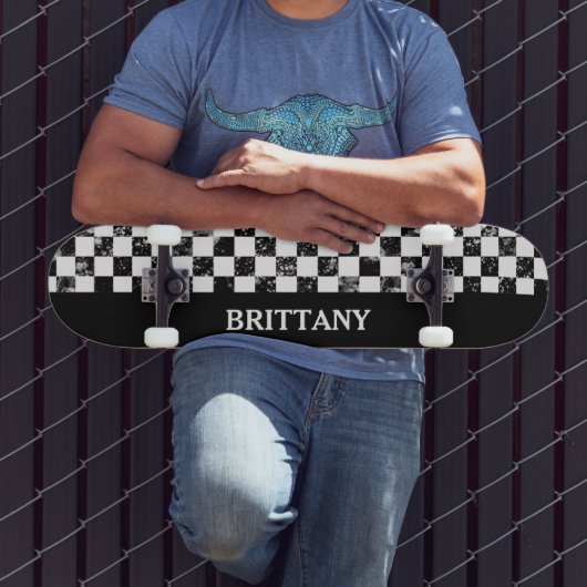 Zwart-wit toetsenbord persoonlijk skateboard (Buiten 3)