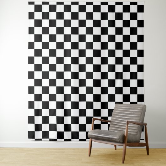 Zwart-wit toetsenbord wandkleed (In situ)