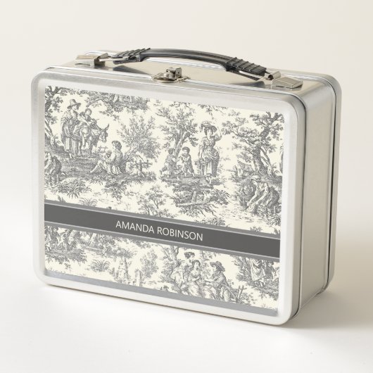 zwart-wit Toile de Jouy bedrukt (Voorkant)