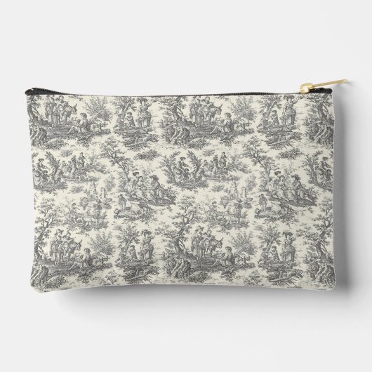  zwart-wit Toile de Jouy bedrukt Etui (Achterkant)