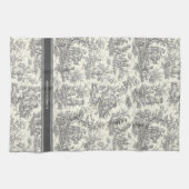  zwart-wit Toile de Jouy bedrukt Theedoek (Horizontaal)