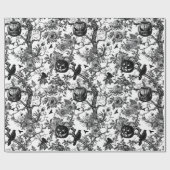 Zwart-wit toile Halloween Cadeaupapier (Vlak)