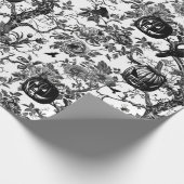 Zwart-wit toile Halloween Cadeaupapier (Hoek)