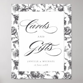 Zwart & Wit  Toile Kaarten & Geschenken Trouwen Poster