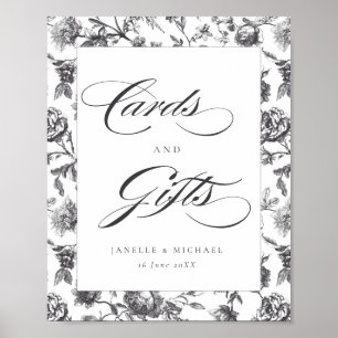 Zwart & Wit  Toile Kaarten & Geschenken Trouwen Poster