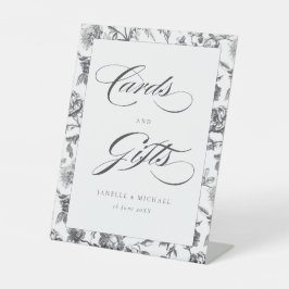 Zwart & Wit  Toile Kaarten & Geschenken Trouwen Reclamebord Met Voetstuk