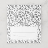 Zwart & Wit  Toile Wedding Escort Kaarten Plaatskaartje (Buitenkant ongevouwen)
