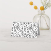 Zwart-wit  Toile Wedding Plaatskaartje (Achterkant)