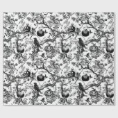 Zwart-wit toilet Halloween Cadeaupapier (Vlak)