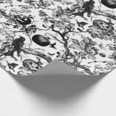 Zwart-wit toilet Halloween Cadeaupapier (Hoek)