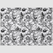 Zwart-wit toilet Halloween Tissuepapier (Voorkant)