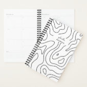 Zwart-wit topografie en scriptmonogram planner (Display)