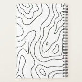 Zwart-wit topografie en scriptmonogram planner (Achterkant)