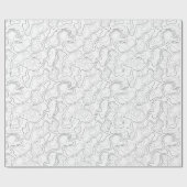 Zwart wit Topografisch Kaartpatroon Verpakkingspap Cadeaupapier (Vlak)