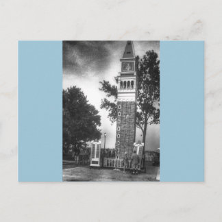 Zwart-wit toren briefkaart