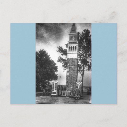 Zwart-wit toren briefkaart (Voorkant)