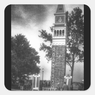 ZWART-WIT TOREN VIERKANTE STICKER