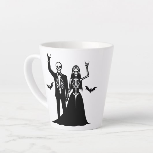 Zwart-wit tot de dood latte mok (Linkerhoek)