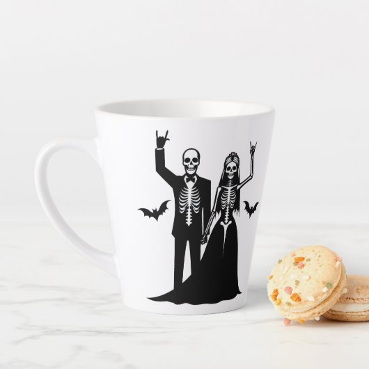 Zwart-wit tot de dood latte mok (In situ)