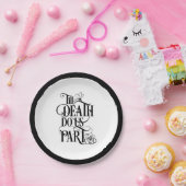 Zwart wit tot de dood ons deel bruiloft papieren bordje (Feest)