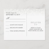 Zwart Wit & Touch of Gold Art Deco RSVP Briefkaart (Achterkant)