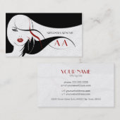 Zwart & wit touch van rood-beauty Sjabloon Visitekaartje (Voorkant / Achterkant)