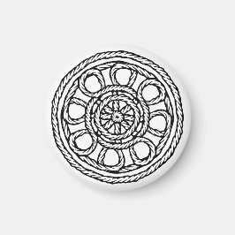 Zwart-wit touw knoop Keltische cirkel magneet