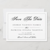 Zwart-wit, traditioneel elegant save the date (Voorkant)