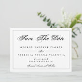Zwart-wit, traditioneel elegant save the date (Staand voorkant)