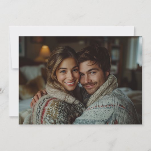 Zwart-wit, traditioneel elegant save the date (Achterkant)