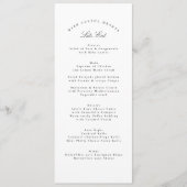 Zwart Wit Traditionele Kalligrafie Formele Bruilof Menu (Voorkant)