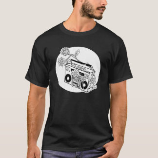 Zwart-wit Transvaal Daisy Boombox T-shirt