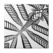 Zwart-wit trappen naar ergens Abstract Tegeltje (Voorkant)