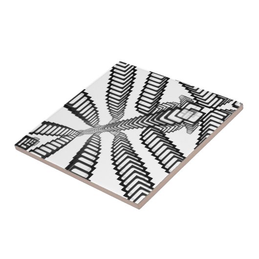 Zwart-wit trappen naar ergens Abstract Tegeltje (Zijkant)