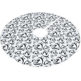 Zwart Wit Treble Bass Clef Hart Muziek Kerstmis Kerstboom Rok