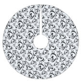 Zwart Wit Treble Bass Clef Hart Muziek Kerstmis Kerstboom Rok (Voorkant)