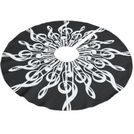 Zwart-wit Treble Clef Sneeuwvlok Muziek Thema Kerstboom Rok