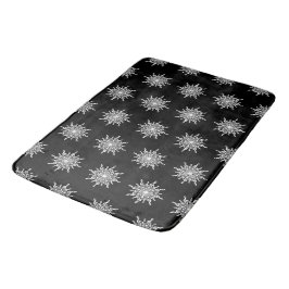 Zwart-wit Treble Clef Sneeuwvlokpatroon Badmat