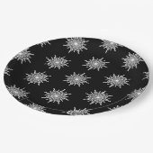 Zwart-wit Treble Clef Sneeuwvlokpatroon Papieren Bordje (Gekanteld)