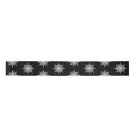 Zwart-wit Treble Clef Sneeuwvlokpatroon Satijnen Lint