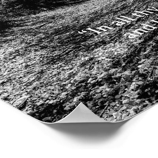 Zwart-wit Treinspoor Spreuken Schrift Poster (Hoek)