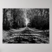 Zwart-wit Treinspoor Spreuken Schrift Poster (Voorkant)